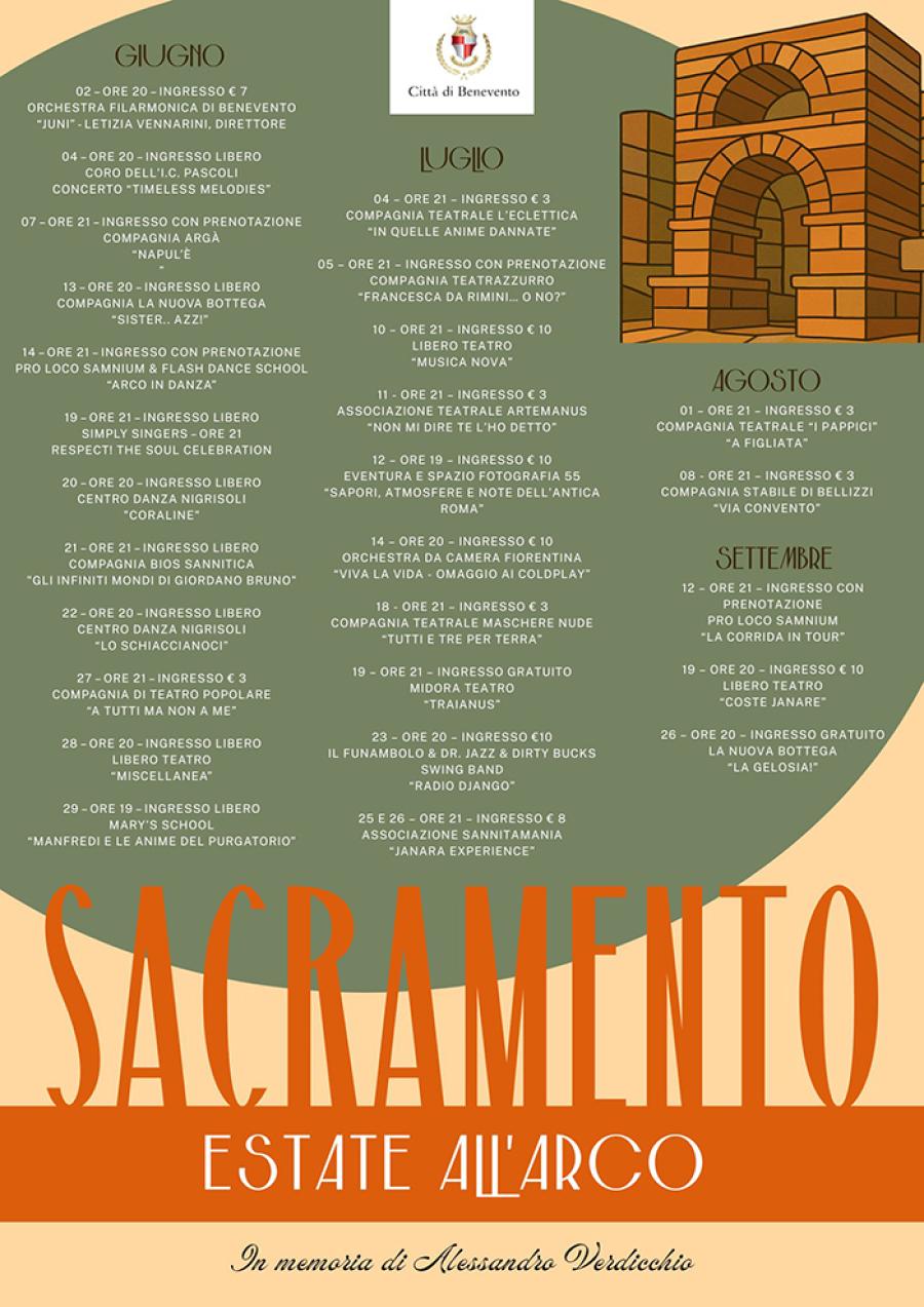 ESTATE ARCO SACRAMENTO LOCANDINA