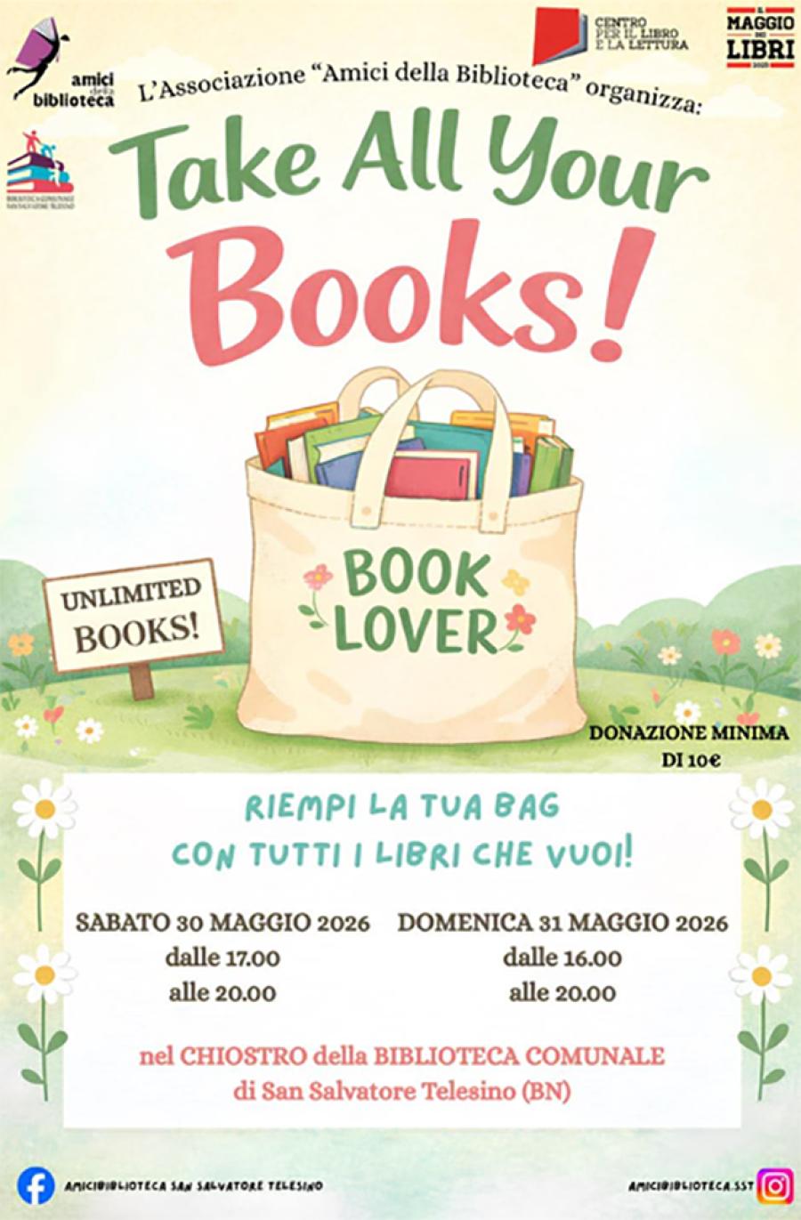 TAKE ALL YOUR BOOKS LOCANDINA